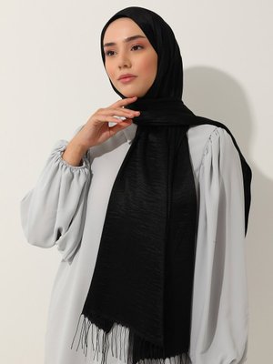 Siyah İpeksi Jazz Şal