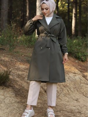 Kol Kemerli Trençkot Taba