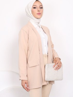 Bej Sahte Cepli Ceket