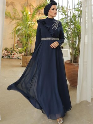 Helena Abiye Elbise Lacivert