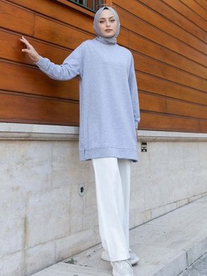 Bisiklet Yaka Arma Detaylı Tunik