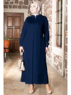 Lacivert Fermuarlı Ferace