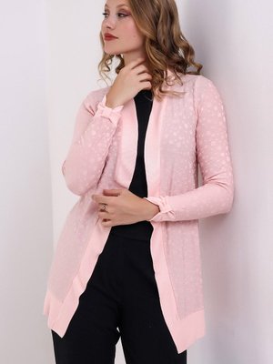 Somon Uzun Yaka Ve Kol Bant Detaylı Esnek Penye Hırka & Kaftan & Hicab & Tesettür Hırka Somon Uzun Yaka Ve Kol Bant Detaylı Esnek Penye Hırka & Kaftan & Hicab & Tesettür Hırka