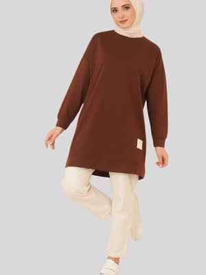 Kahve Yanı Yırtmaçlı Tunik