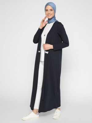 Lacivert Pamuk Kumaştan Kap