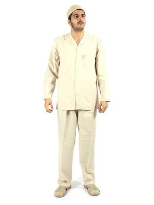 Hac Umre Kıyafeti Duble Cep Safari Takım Gabardin Kumaş Krem Hac Umre Kıyafeti Duble Cep Safari Takım Gabardin Kumaş Krem