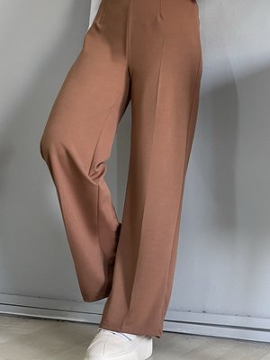 Bol Paça Beli Lastikli Pantolon Taba Bol Paça Beli Lastikli Pantolon Taba