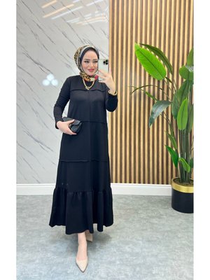 Nervür Detaylı Elbise