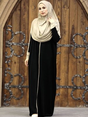 Siyah Çantalı Pratik Namaz Elbisesi