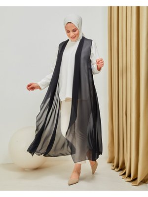 Şal Yakalı Şifon Yelek Şal Yakalı Şifon Yelek