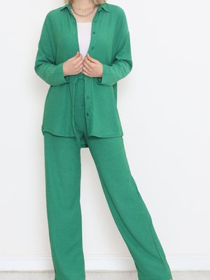 Gofre Gömlekli Takım Yeşil Gofre Gömlekli Takım Yeşil