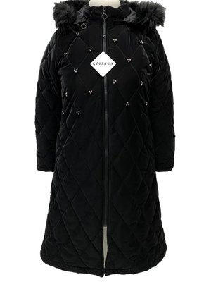 Siyah Büşra Fermuarlı Çıkarılabilir Kapüşonlu Kapitone İç Astarlı Şişme Mont