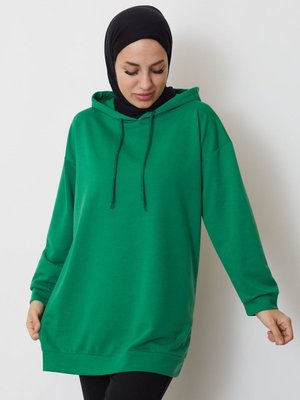 Kapüşonlu Sweatshirt Yeşil Kapüşonlu Sweatshirt Yeşil