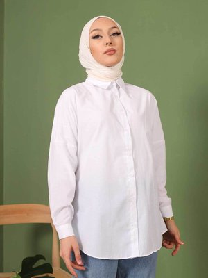 Beyaz Salaş Basic Gömlek