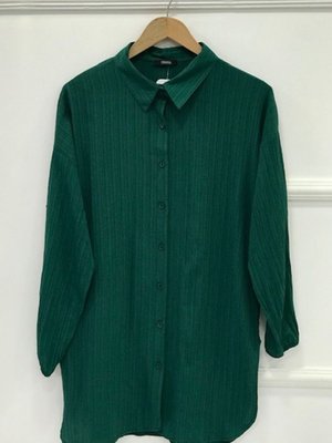 Kol Lastik Yırtmaç Detaylı Tunik Zümrüt Yeşili Kol Lastik Yırtmaç Detaylı Tunik Zümrüt Yeşili