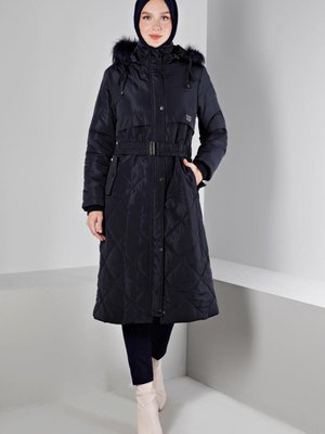 Kapüşonu Kürklü Şişme Kaban