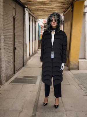 Siyah Kürklü Şişme Mont