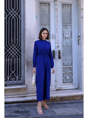 Fermuarlı Bol Tulum Gece Mavisi Fermuarlı Bol Tulum Gece Mavisi