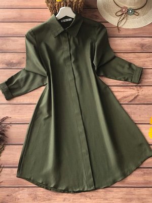 Haki Boyfriend Tunik Gömlek