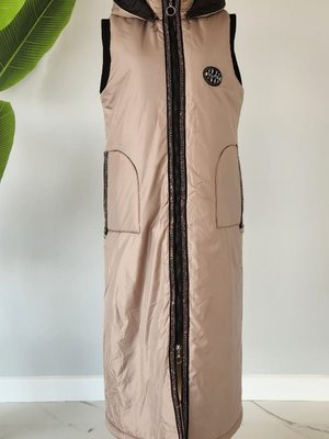 Taşlı Fermuarlı Şişme Yelek Gri Taşlı Fermuarlı Şişme Yelek Gri