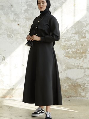 Mileya Kapak Cepli Etekli Scuba Takım Siyah