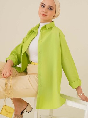 Oversize Basic Gömlek G.yeşil