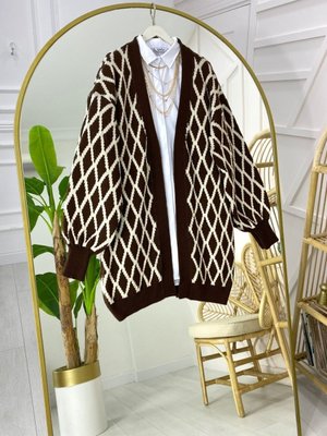 Ons Örme Hırka Kahve Ons Örme Hırka Kahve