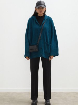 Cozy Kapüşonlu Triko Hırka Petrol Cozy Kapüşonlu Triko Hırka Petrol