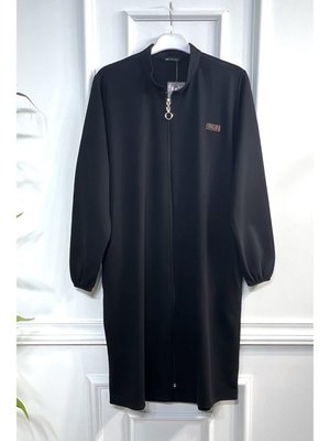 Lina Fermuarlı İki İplik Penye Kap Siyah Lina Fermuarlı İki İplik Penye Kap Siyah