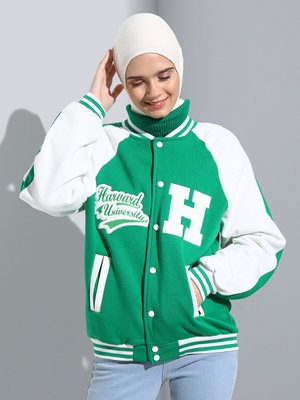 H Desen Kolej Ceket Yesil