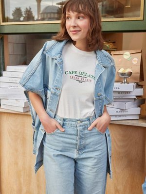 Denim Yelek Açık Mavi