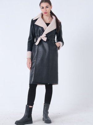 Siyah Deri Biyeli Kaban