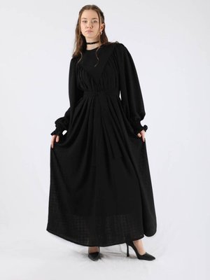 Büzgülü Elbise Siyah Büzgülü Elbise Siyah