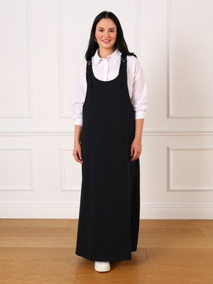 Lacivert Büyük Beden Askılı Örme Spor Salopet Elbise Lacivert Büyük Beden Askılı Örme Spor Salopet Elbise