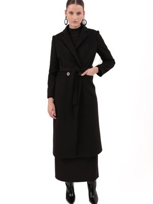 Belden Kuşaklı Kaşe Kaban Belden Kuşaklı Kaşe Kaban