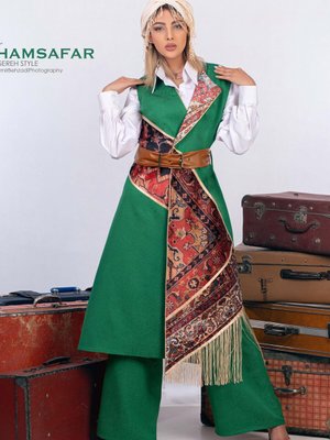 Yeşil Takım Elbise Keten Krista Tesettur Giyim