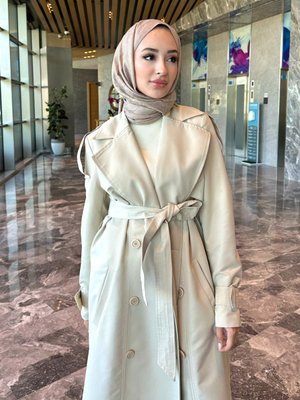 Kiku Tam Boy Trençkot Taş Kiku Tam Boy Trençkot Taş