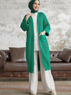 Farah Salaş Kol Triko Hırka Yeşil