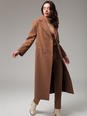 Kruvaze Belden Bağlamalı Ara Boy Kaban Taba