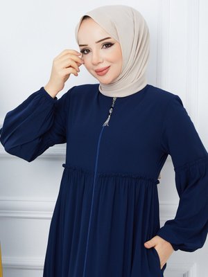 Giyim Medine Ipeği Balon Kol Büzgülü Ferace