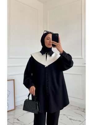 Siyah Gemici Yaka Gömlek