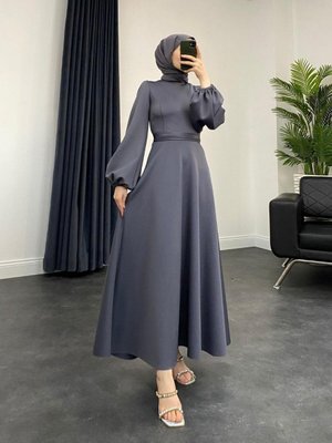 Yanni Scuba Elbise Füme Yanni Scuba Elbise Füme