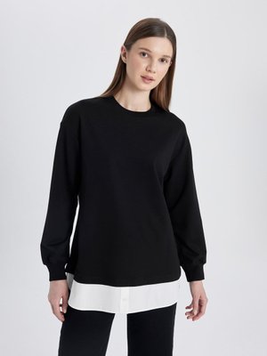 Regular Fit Sweatshirt Kumaşı Uzun Kollu Tunik