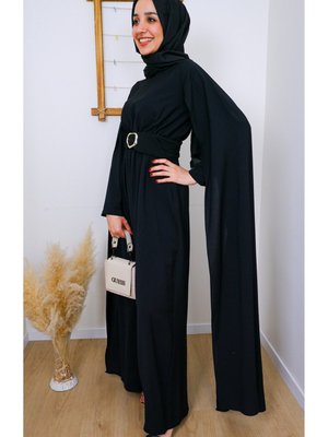 Siyah Uzun Pelerinli Tulum