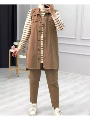 Latte Üçlü Yelekli Takım