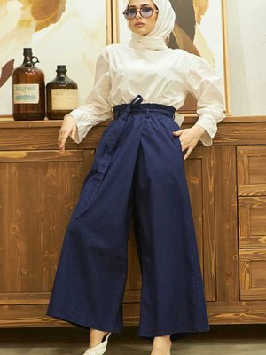 Lastikli Pantolon Etek Lacivert
