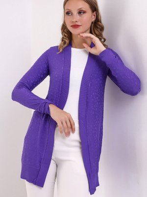 Mor Uzun Yaka Ve Kol Bant Detaylı Esnek Penye Hırka & Kaftan & Hicab & Tesettür Hırka Mor Uzun Yaka Ve Kol Bant Detaylı Esnek Penye Hırka & Kaftan & Hicab & Tesettür Hırka