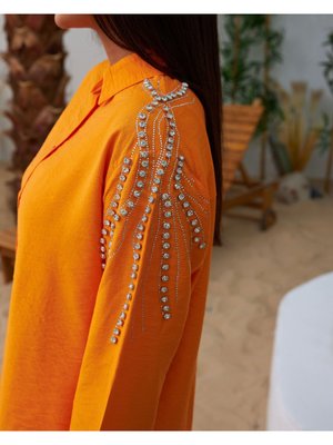 Ağackabugu Kumaş Omuzu Taşlı Gömlek