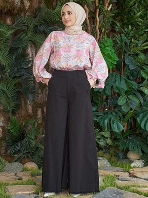 Püsküllü Pantolon Etek Siyah