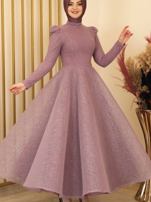 Çalıkuşu Gamze Abiye Elbise Lila Design
